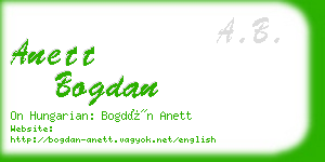 anett bogdan business card